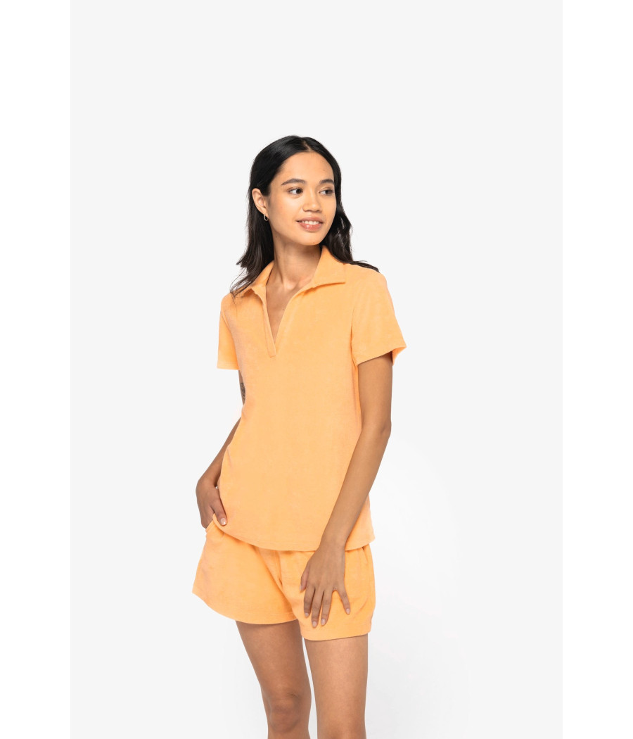 Polo écoresponsable en éponge femme