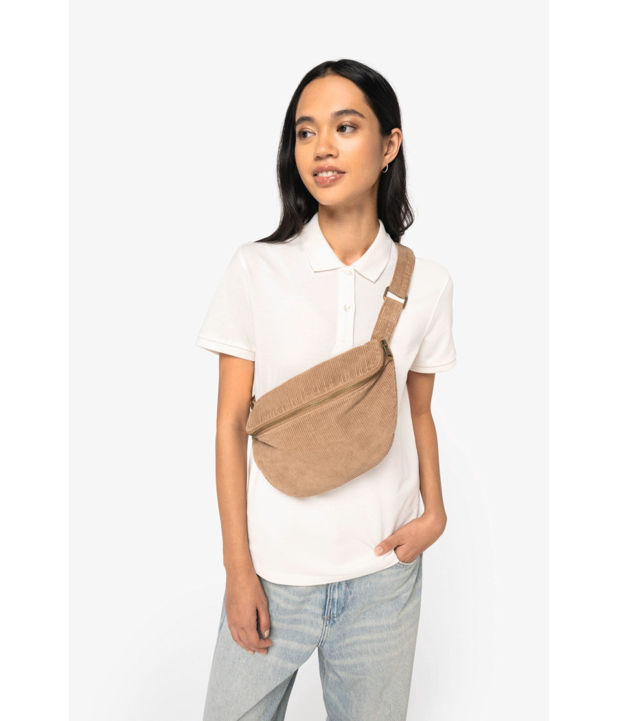 Banane écoresponsable délavée en velours côtelé