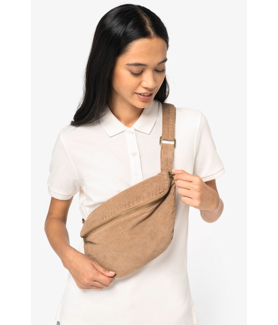 Banane écoresponsable délavée en velours côtelé