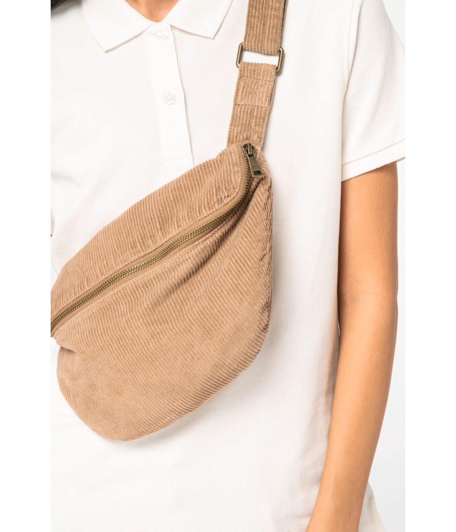 Banane écoresponsable délavée en velours côtelé