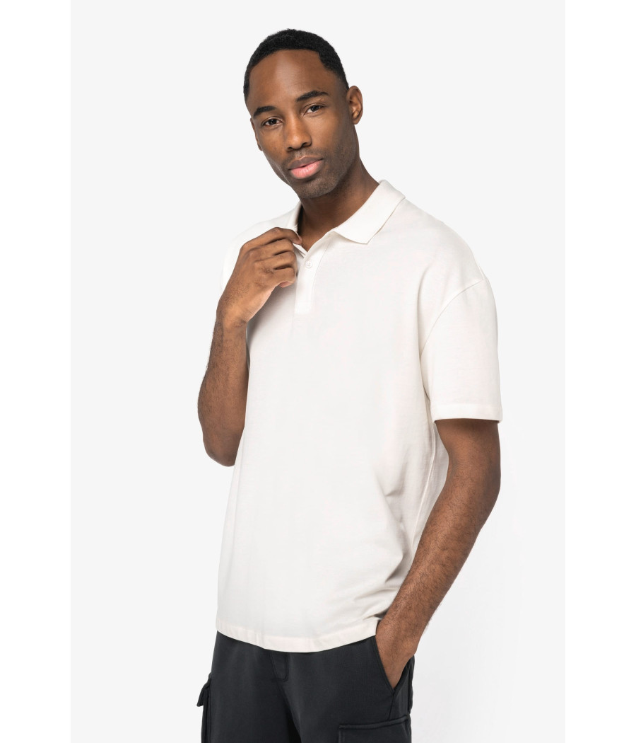 Polo écoresponsable maille piquée à épaules tombantes homme