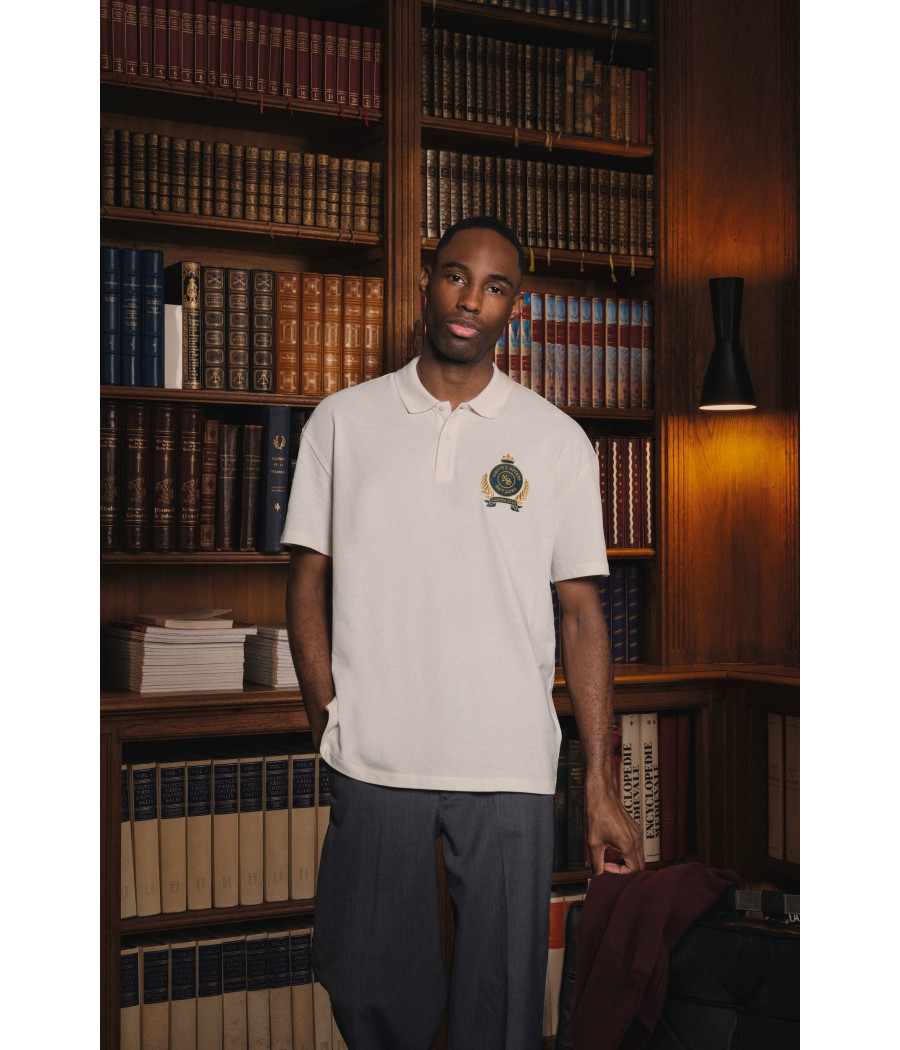 Polo écoresponsable maille piquée à épaules tombantes homme