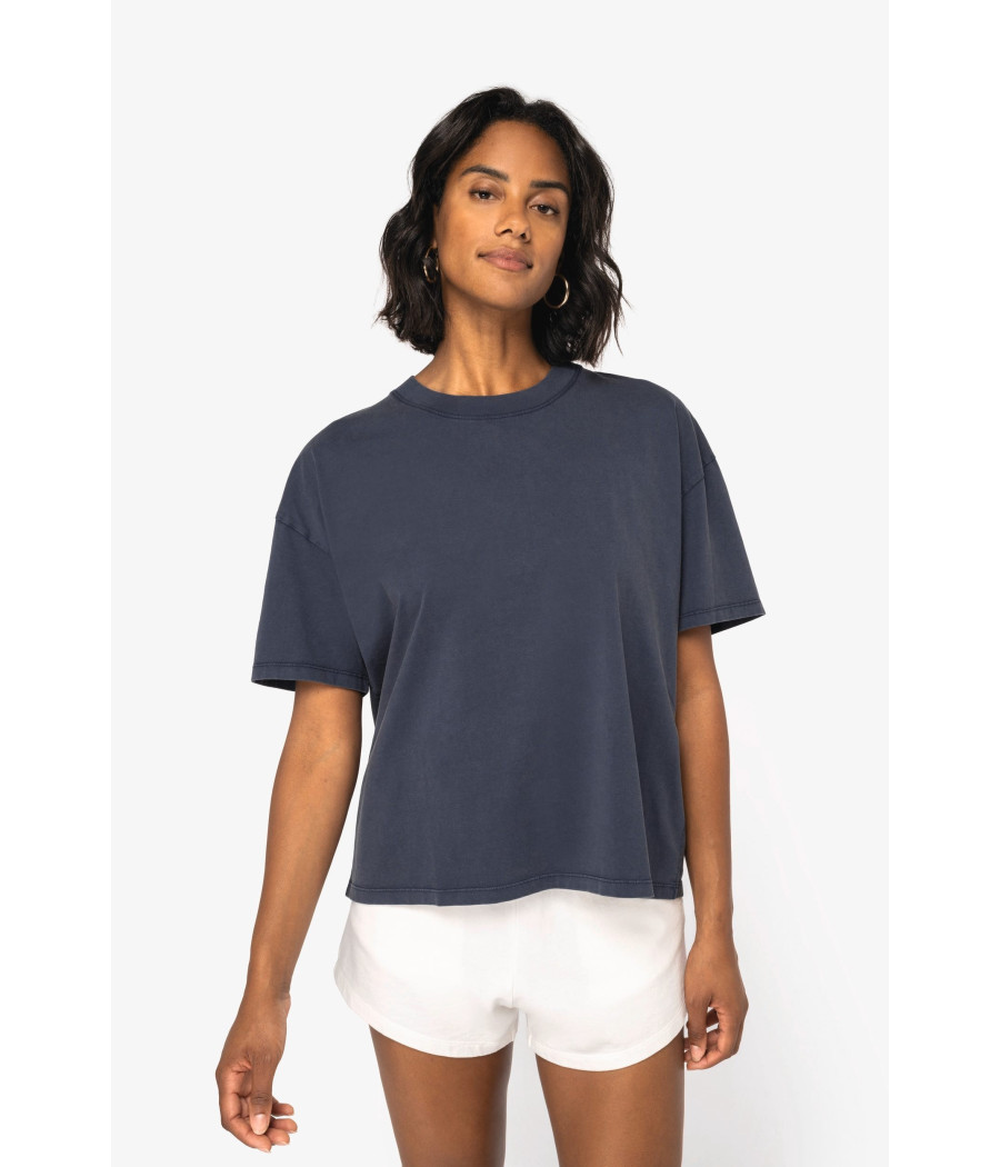 T-shirt écoresponsable oversize délavé femme