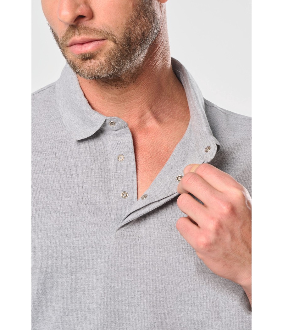 Polo col boutons pression manches courtes homme