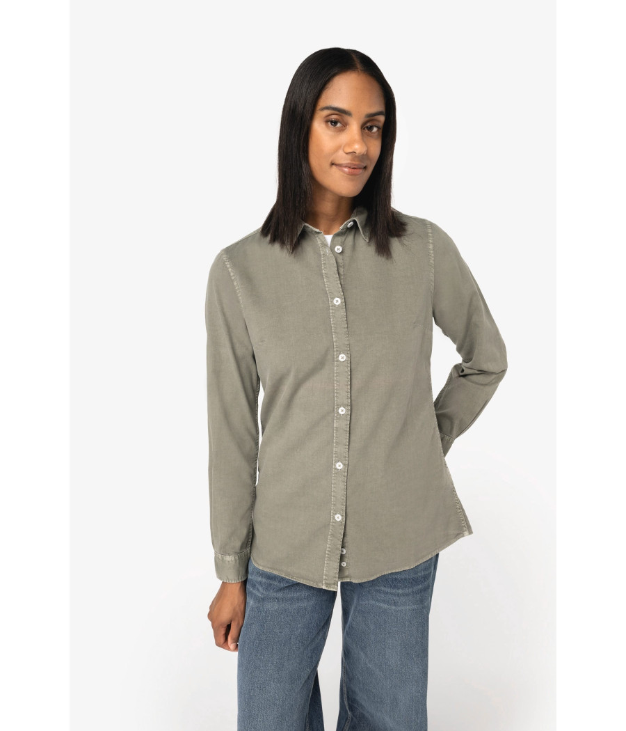 Chemise écoresponsable délavée femme
