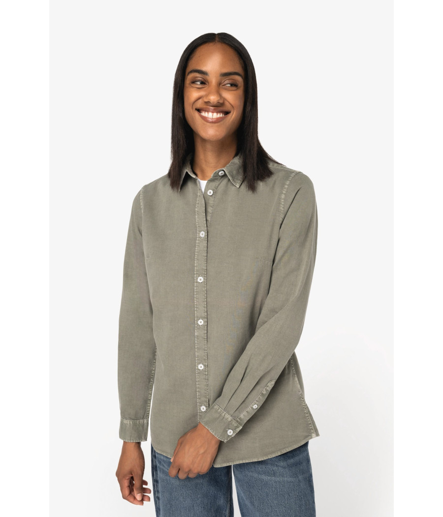 Chemise écoresponsable délavée femme