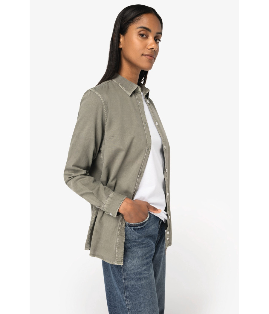 Chemise écoresponsable délavée femme