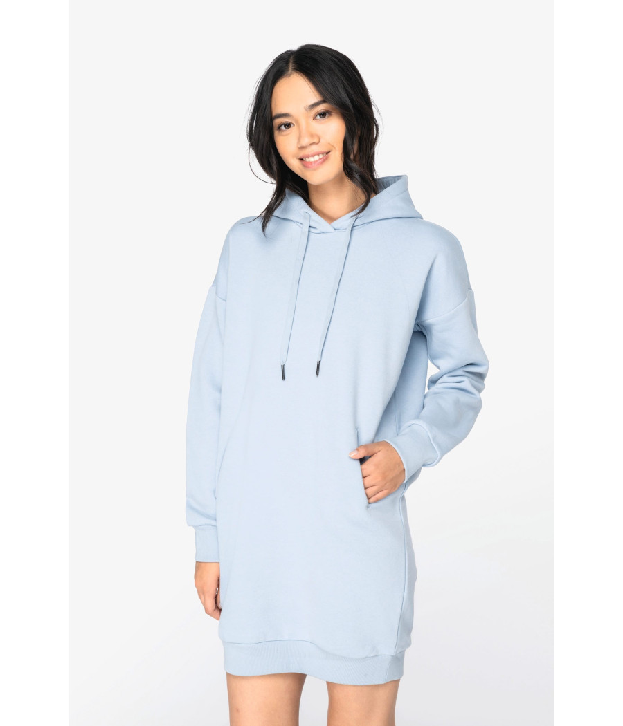 Robe sweat-shirt écoresponsable à capuche femme