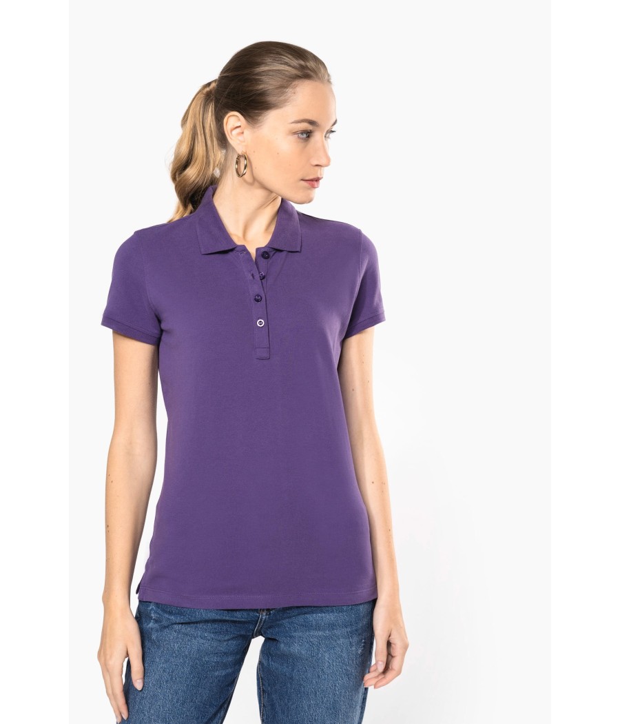 Polo piqué manches courtes femme