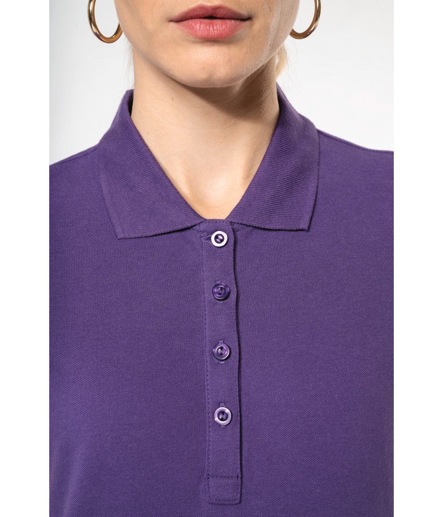 Polo piqué manches courtes femme