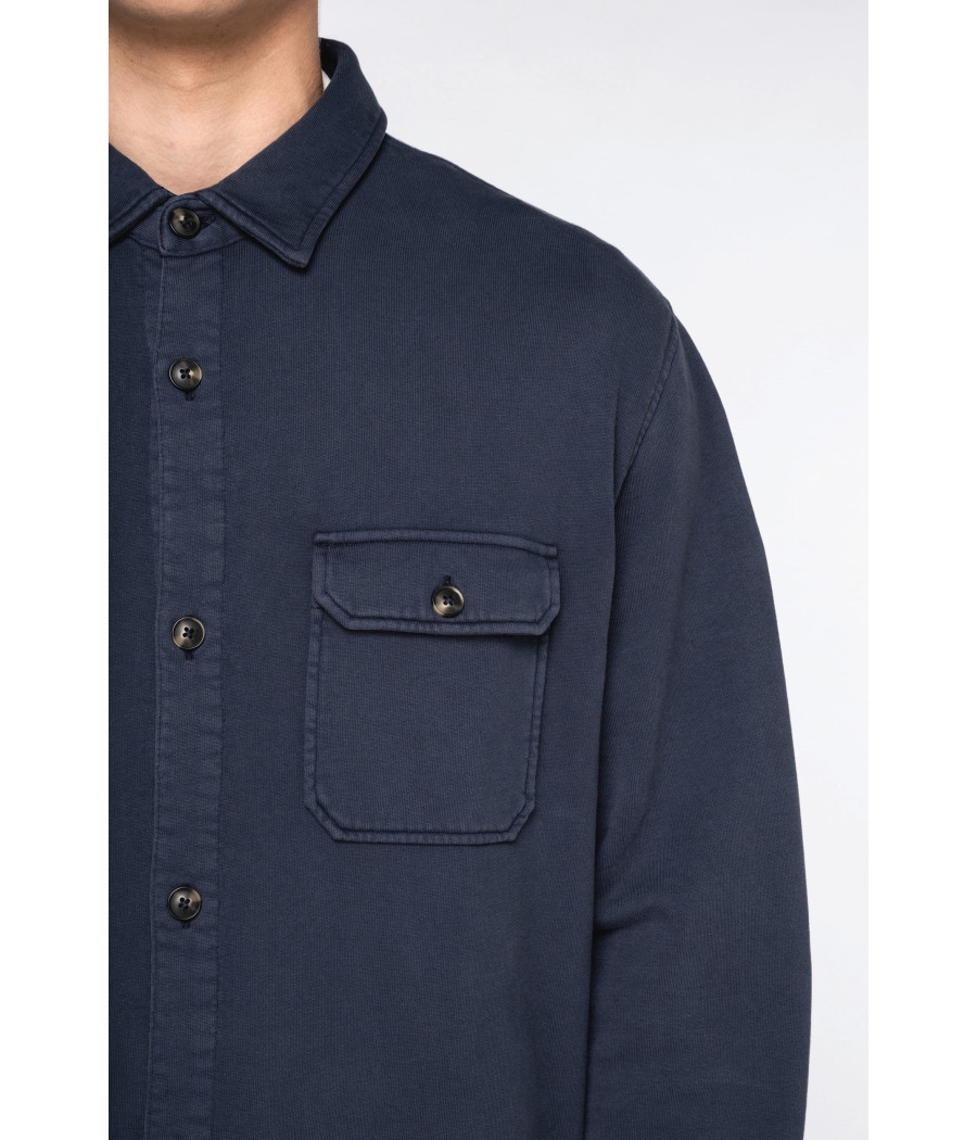 Surchemise écoresponsable délavée en molleton gratté homme