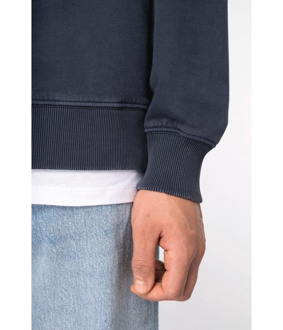Sweat-shirt écoresponsable à col rond délavé oversize unisexe