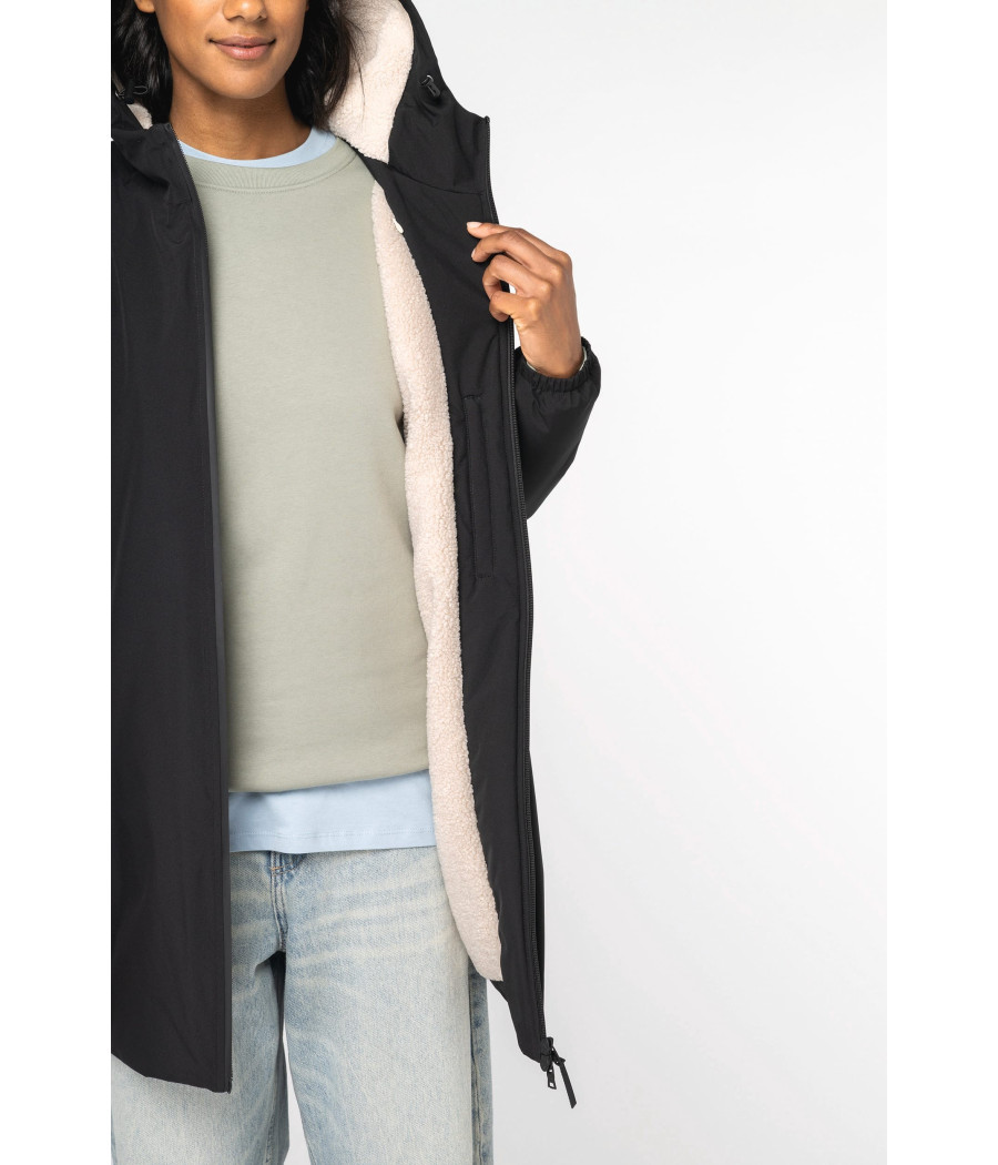 Veste écoresponsable imperméable doublée en sherpa unisexe