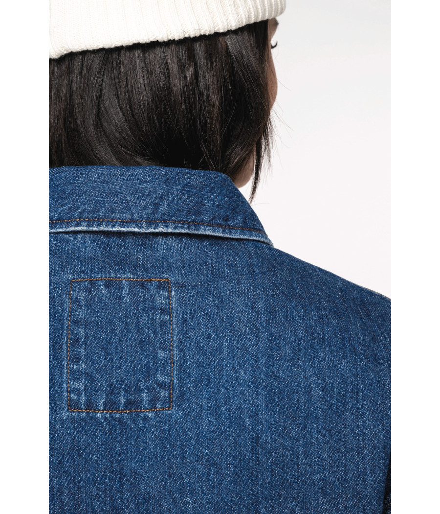 Veste en jean écoresponsable à épaules tombantes unisexe