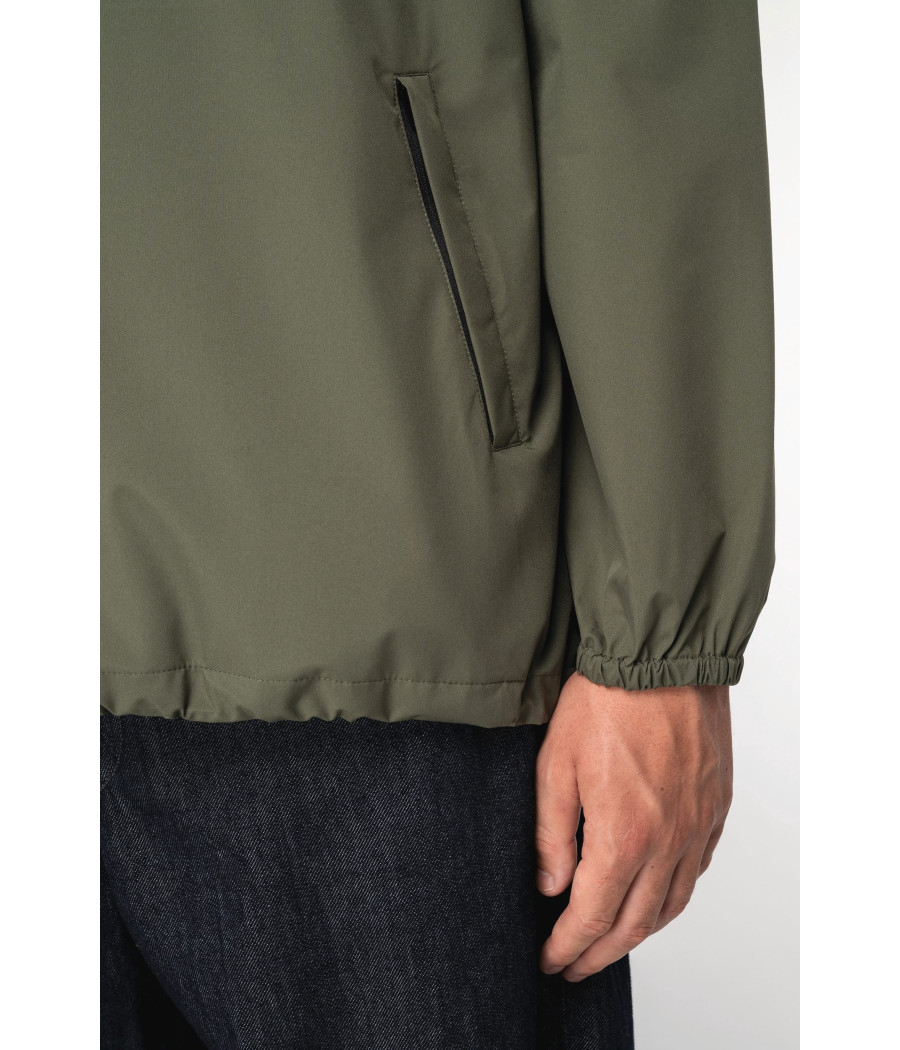 Veste coupe-vent imperméable écoresponsable quart zip unisexe