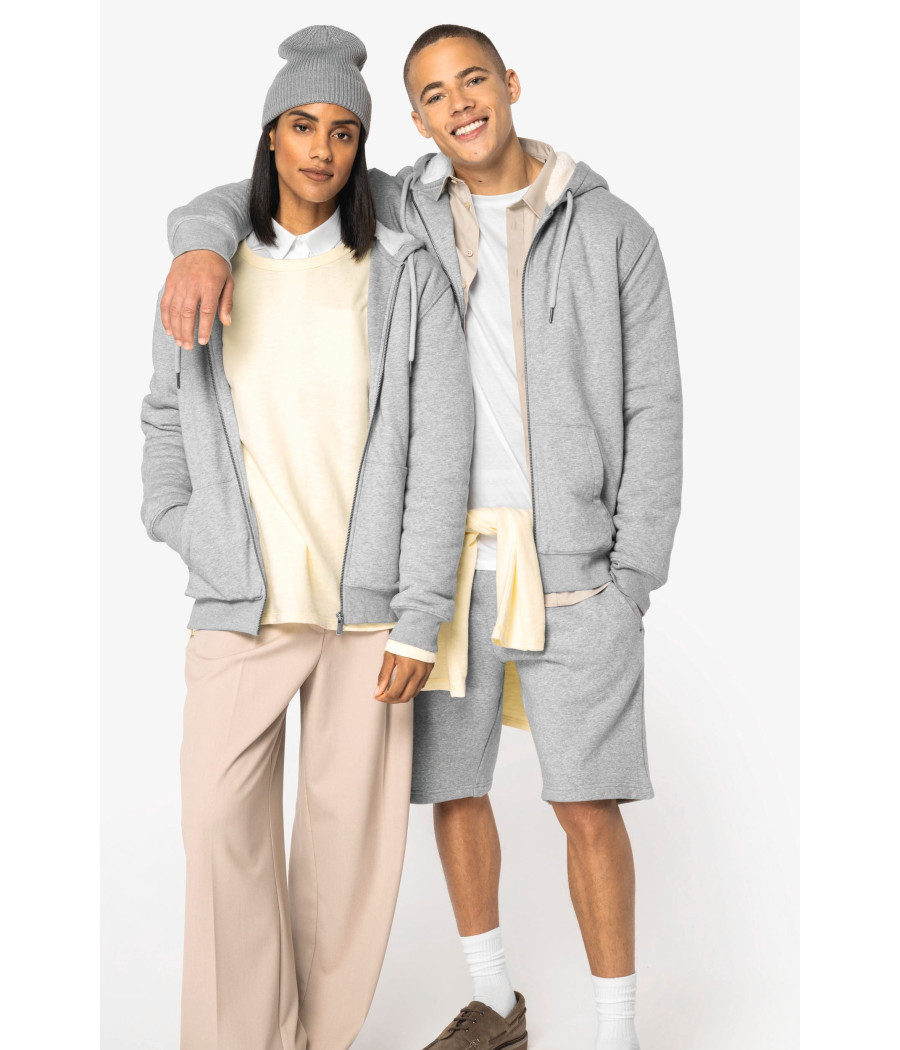 Sweat-shirt écoresponsable zippé doublé en sherpa unisexe