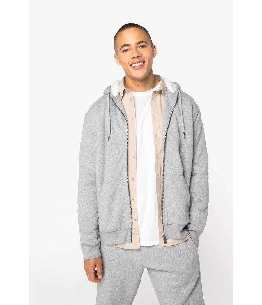 Sweat-shirt écoresponsable zippé doublé en sherpa unisexe
