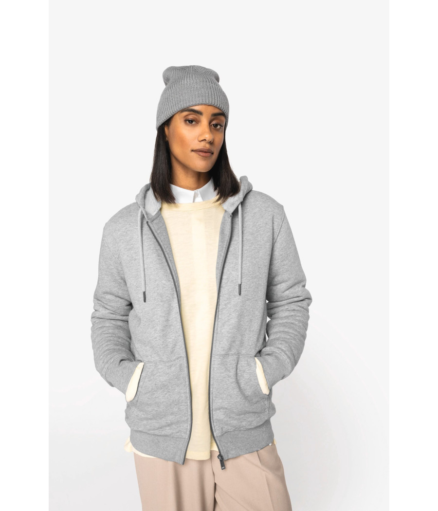 Sweat-shirt écoresponsable zippé doublé en sherpa unisexe