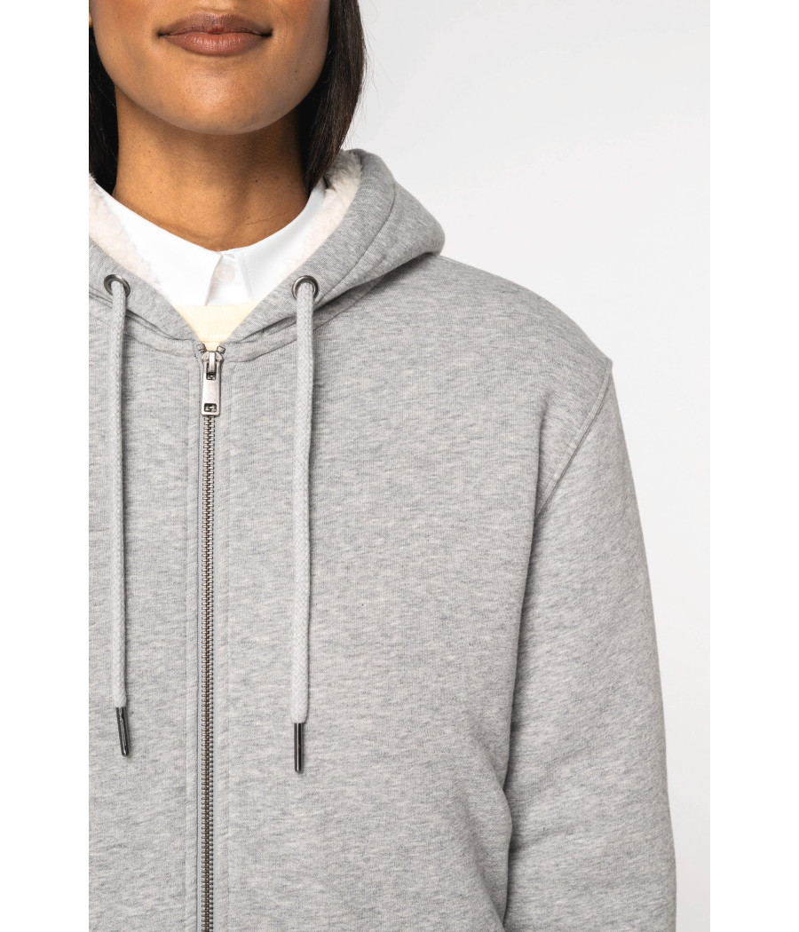 Sweat-shirt écoresponsable zippé doublé en sherpa unisexe