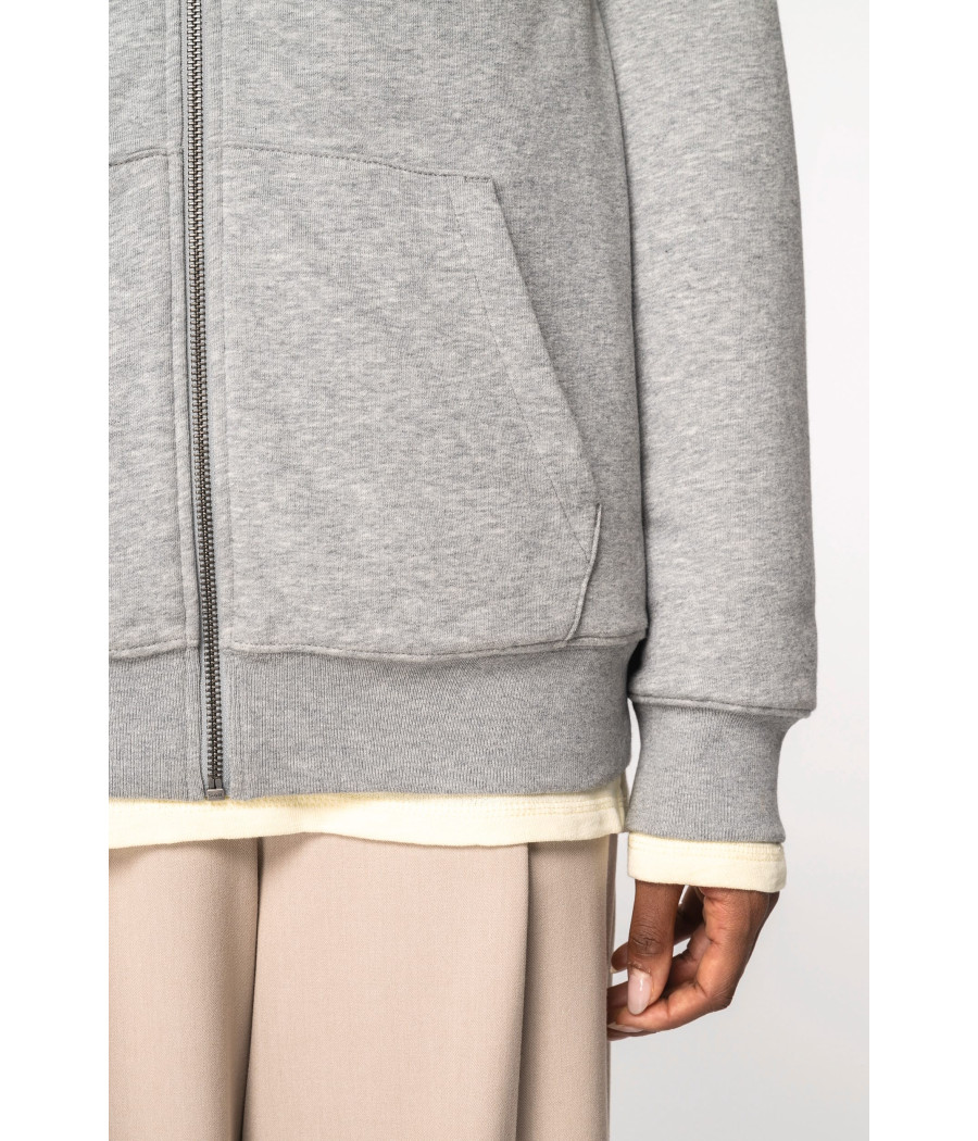 Sweat-shirt écoresponsable zippé doublé en sherpa unisexe