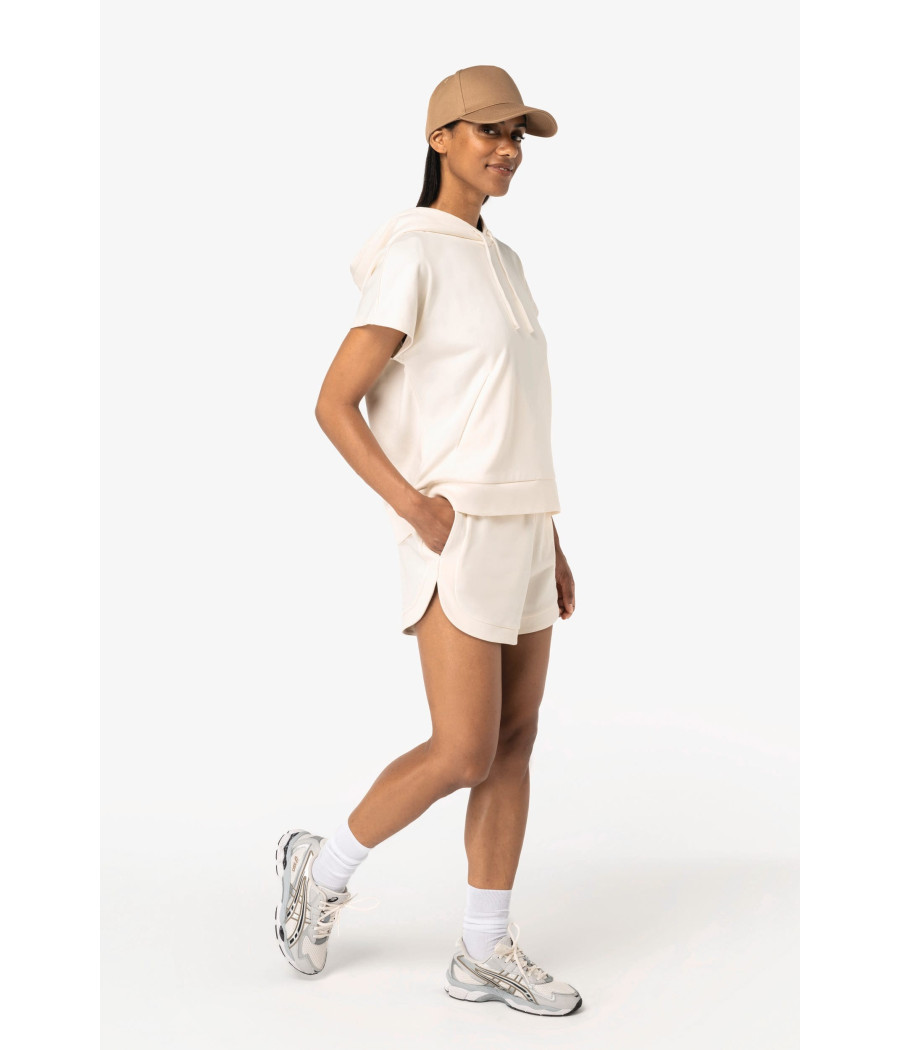 Sweat-shirt écoresponsable à capuche oversize sans manches French Terry femme