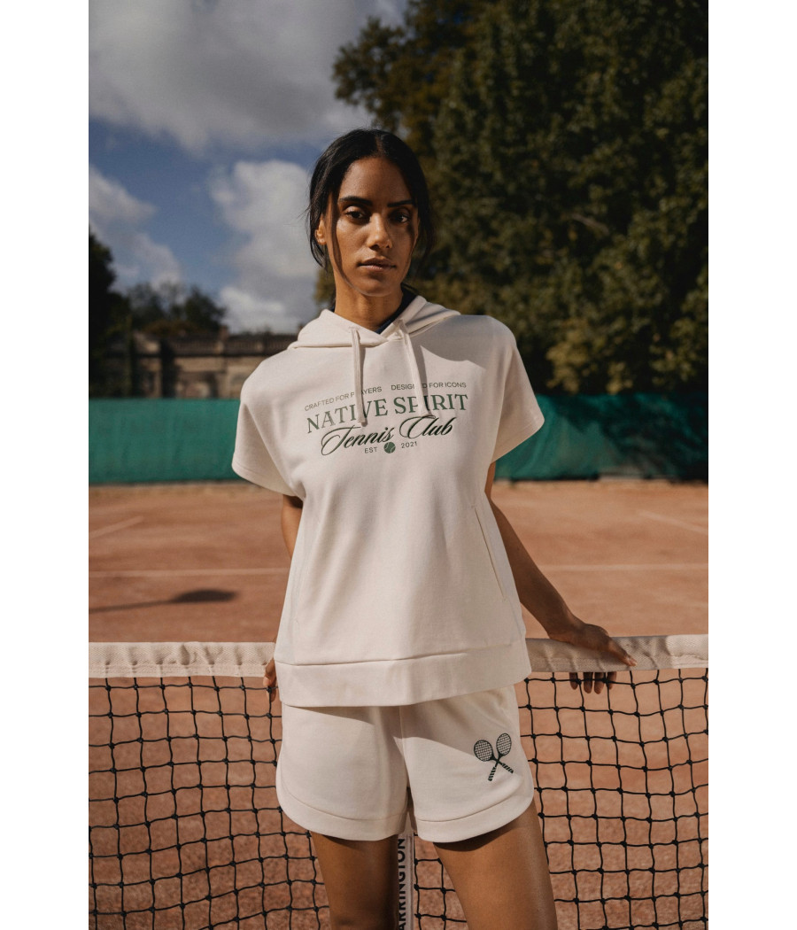 Sweat-shirt écoresponsable à capuche oversize sans manches French Terry femme