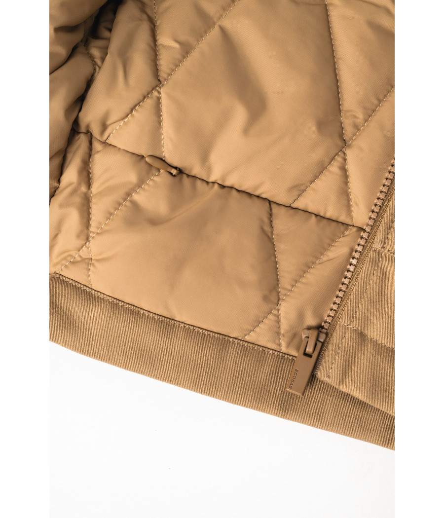 Bodywarmer rembourré en sergé écoresponsable à col teddy unisexe