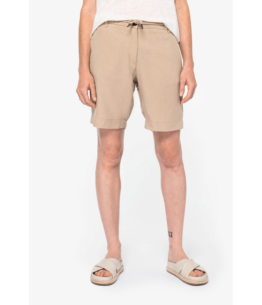 Bermuda en lyocell et lin femme