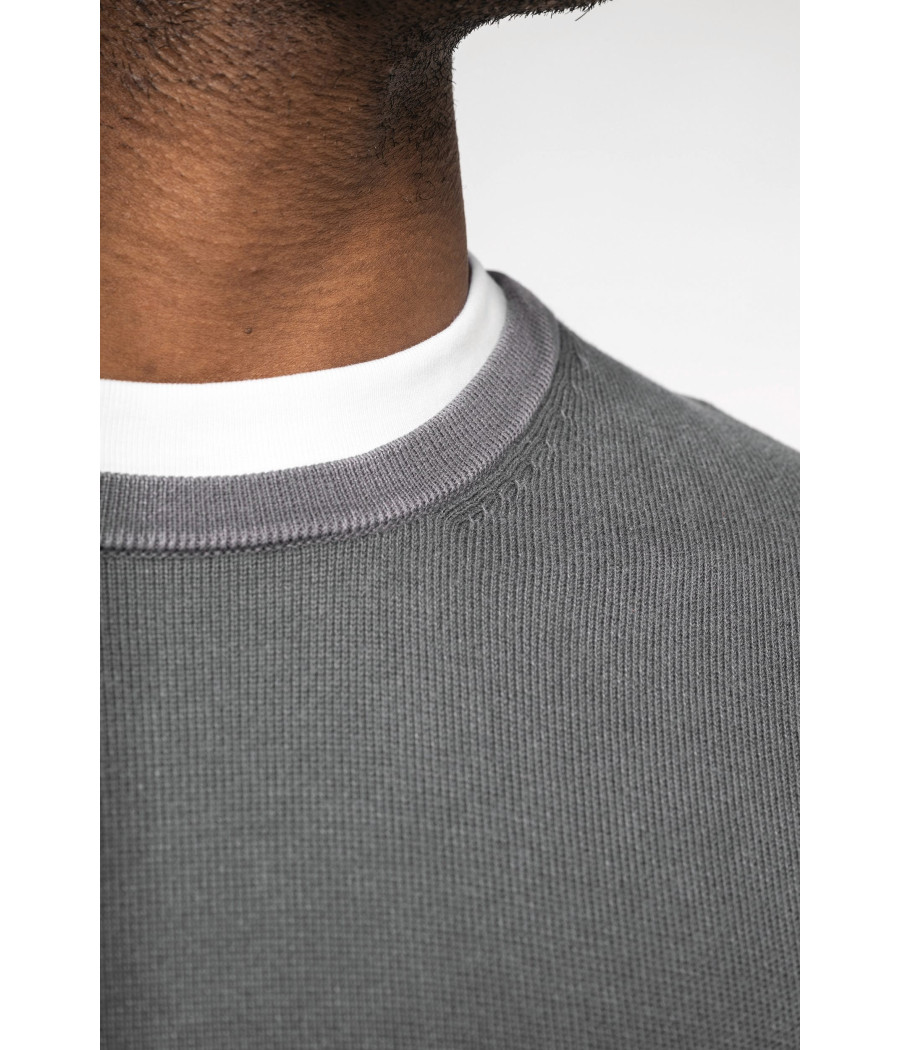 Pull écoresponsable délavé à col rond homme