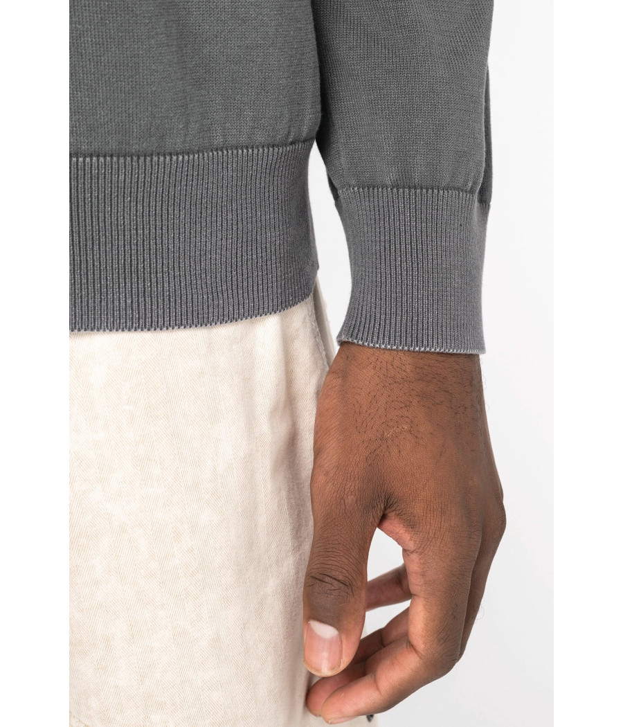 Pull écoresponsable délavé à col rond homme