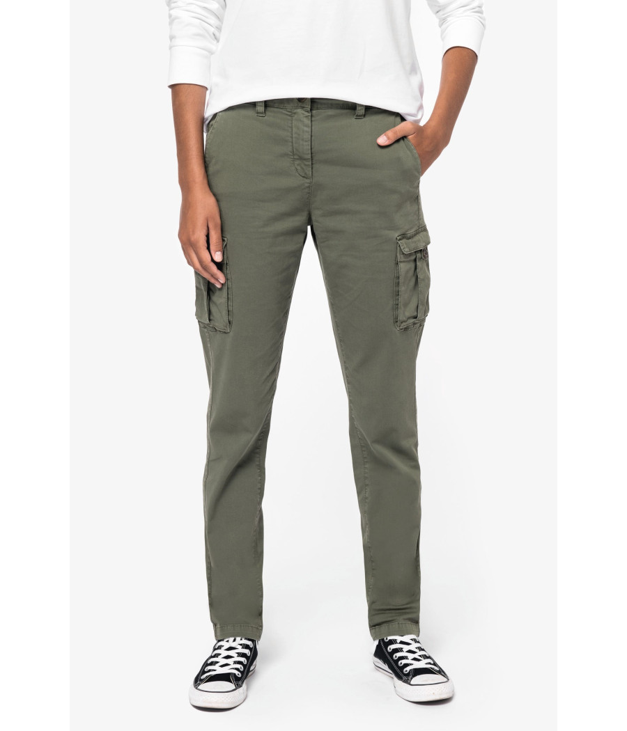 Pantalon cargo écoresponsable délavé femme