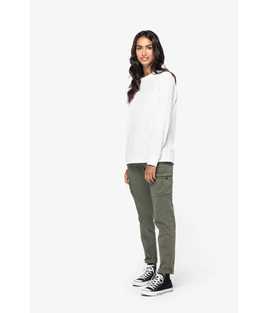 Pantalon cargo écoresponsable délavé femme