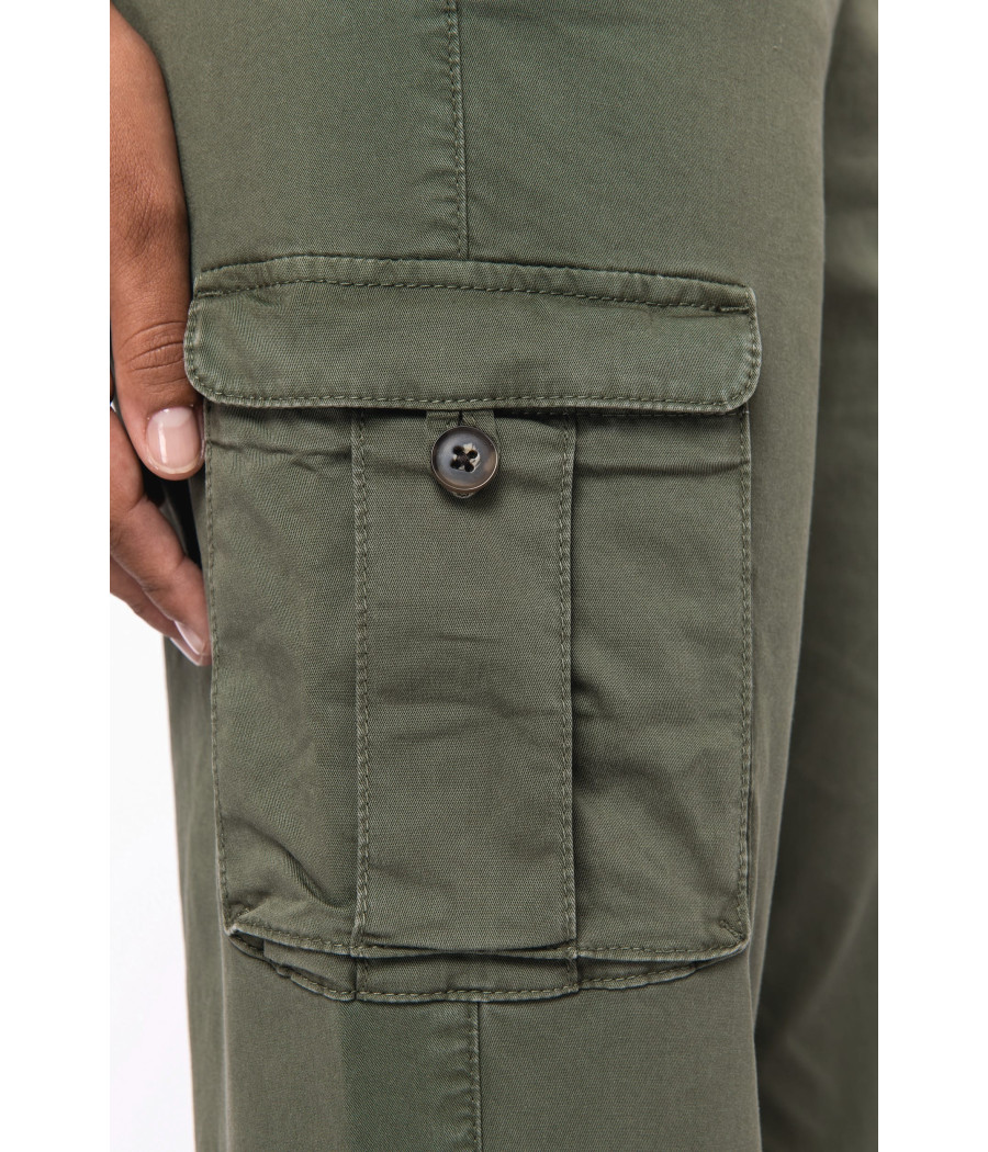 Pantalon cargo écoresponsable délavé femme
