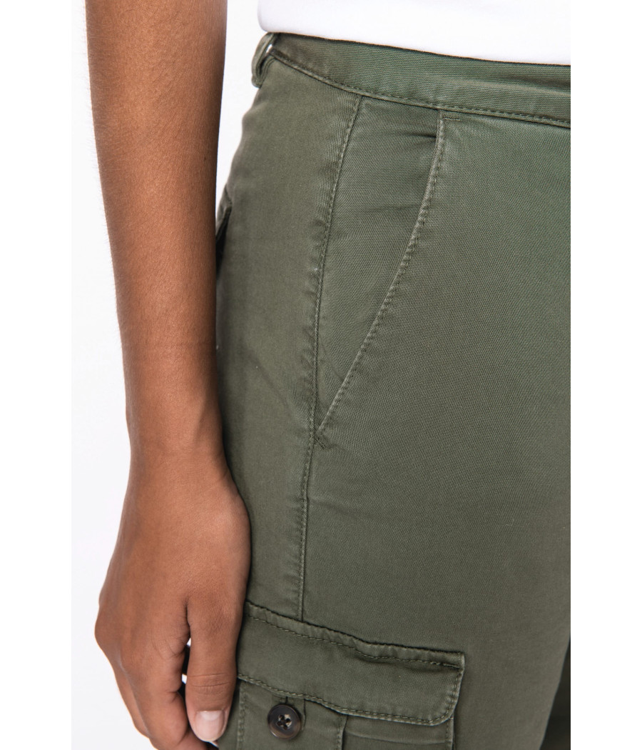 Pantalon cargo écoresponsable délavé femme