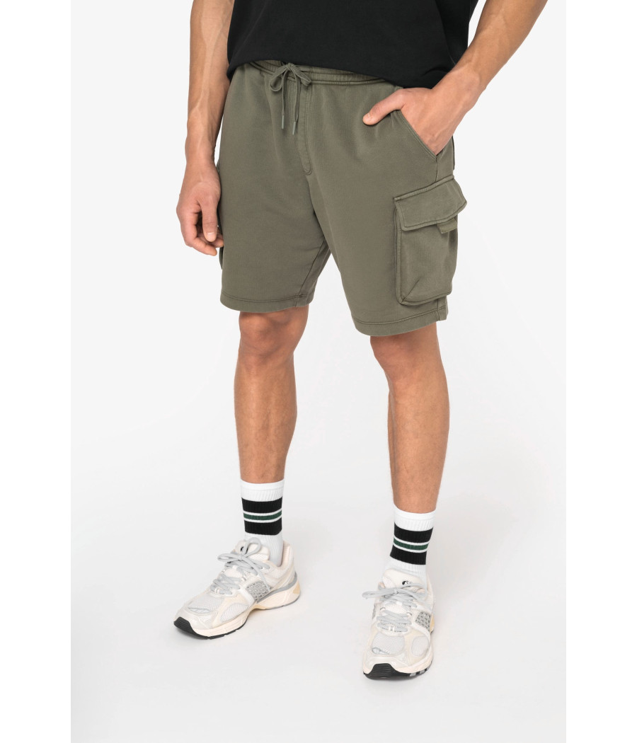 Short cargo écoresponsable délavé French Terry homme