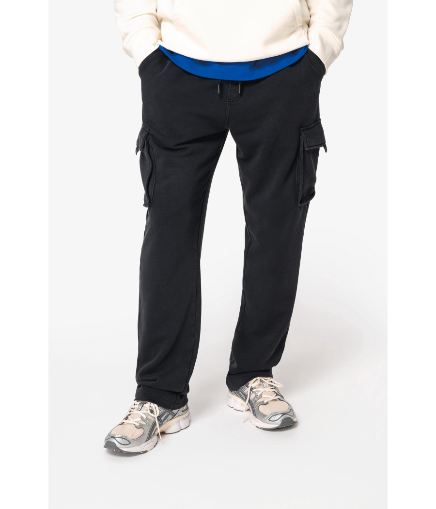 Pantalon cargo écoresponsable délavé French Terry homme