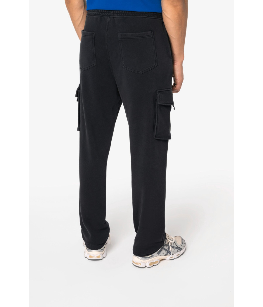 Pantalon cargo écoresponsable délavé French Terry homme