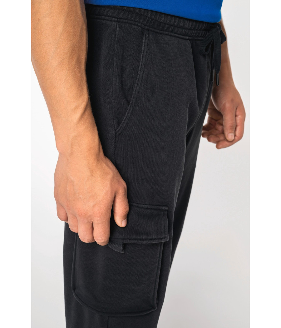 Pantalon cargo écoresponsable délavé French Terry homme