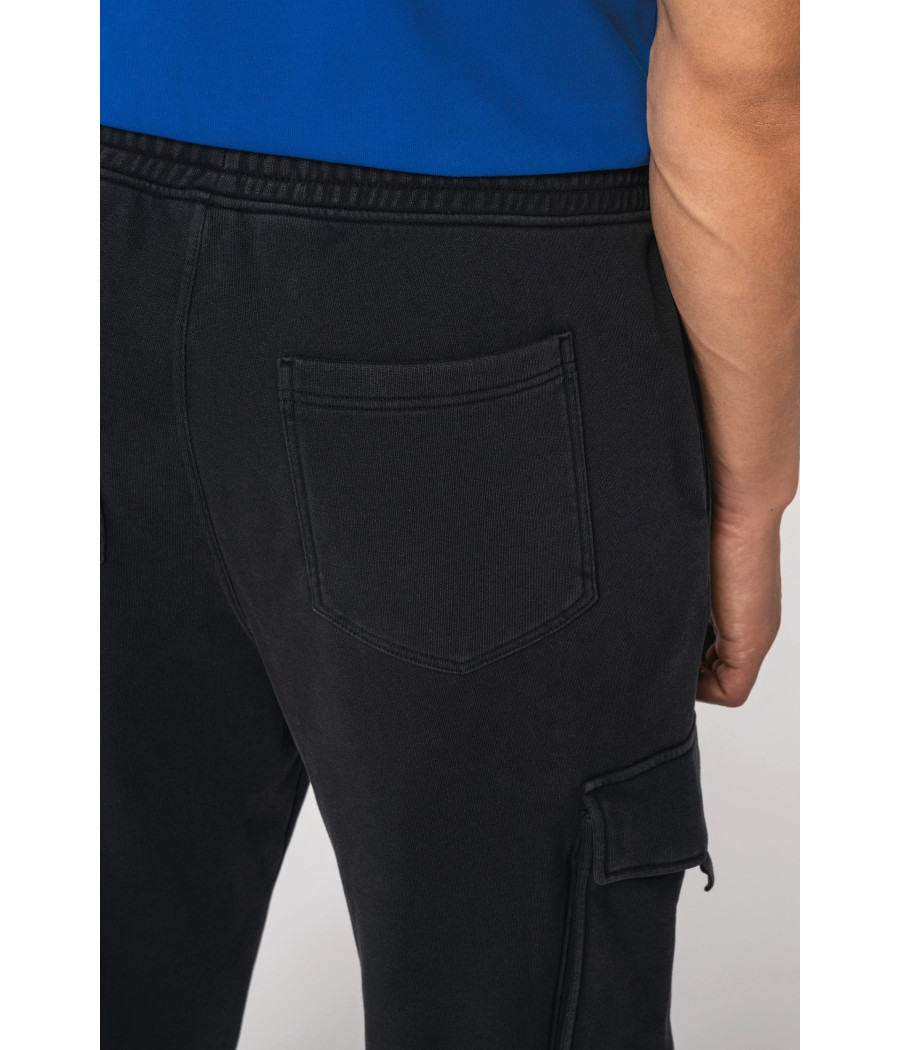 Pantalon cargo écoresponsable délavé French Terry homme