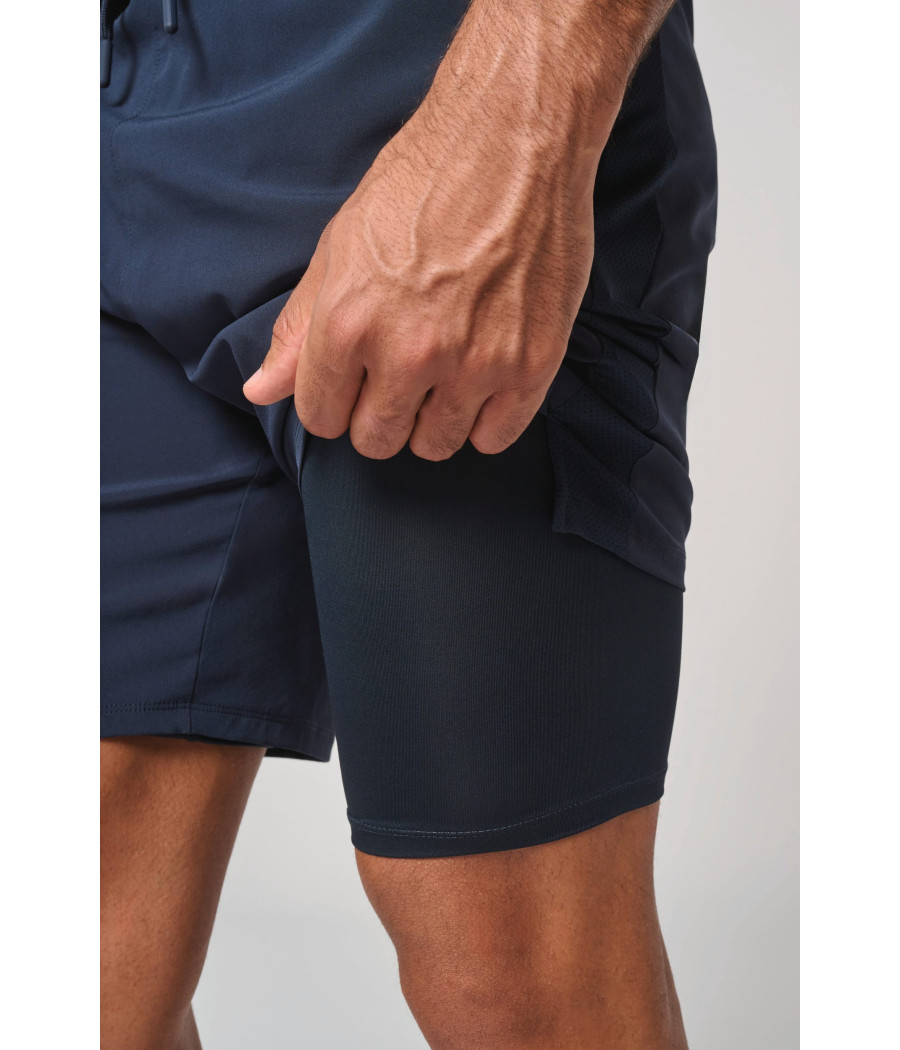 Short écoresponsable 2 en 1 avec sous short intégré homme