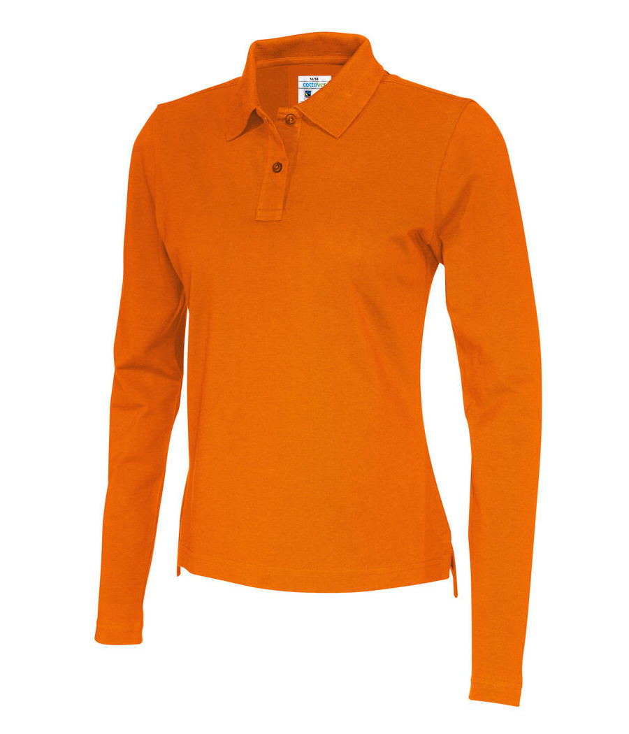 POLO PIQUE MANCHES LONGUES FEMME - CERTIFIÉ GOTS