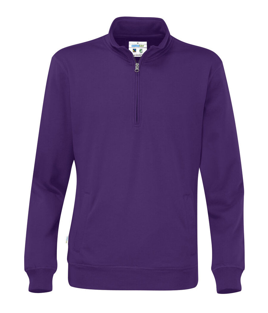 SWEATSHIRT COL ZIPPÉ UNISEX - CERTIFIÉ GOTS