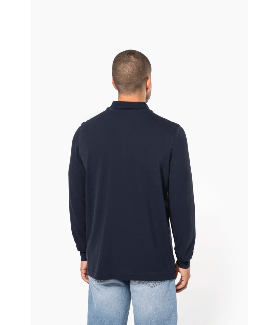 Polo piqué manches longues homme