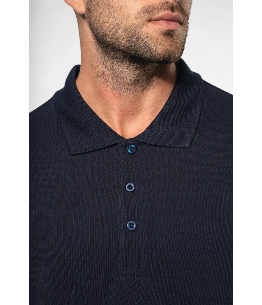Polo piqué manches longues homme