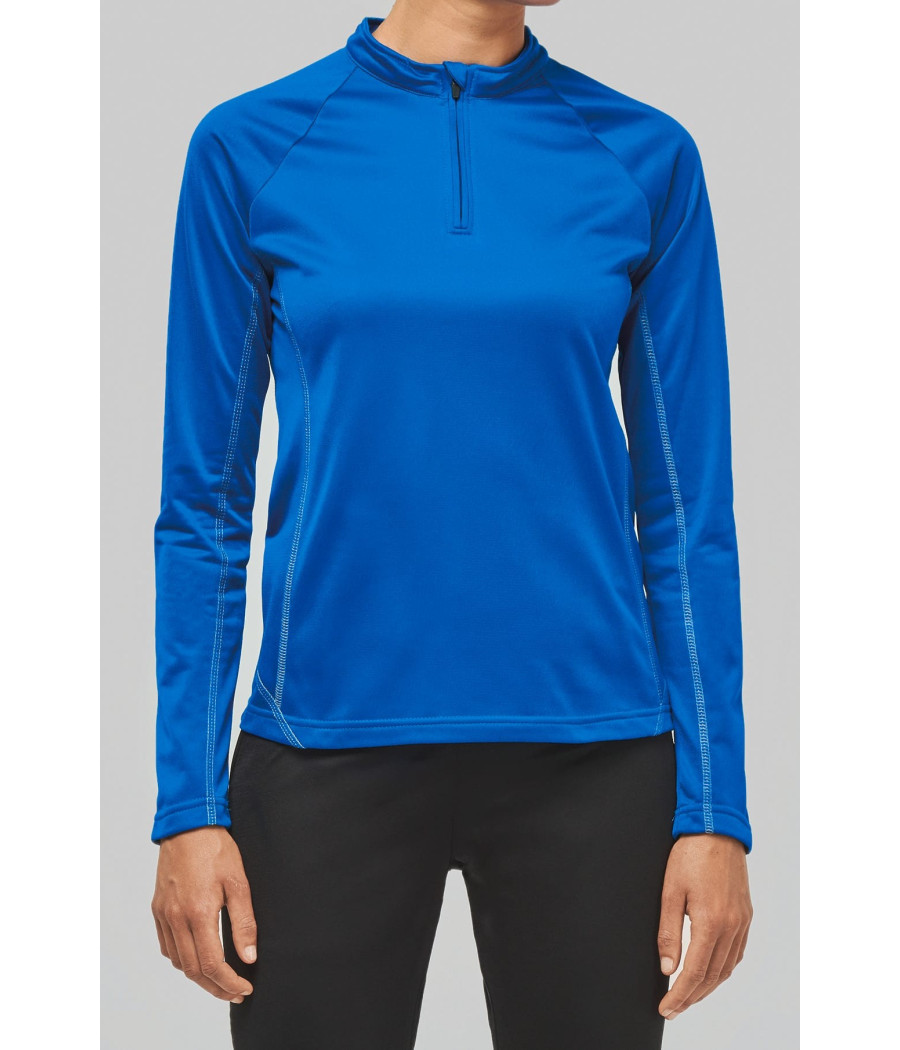 Haut de sport manches longues ¼ zip femme