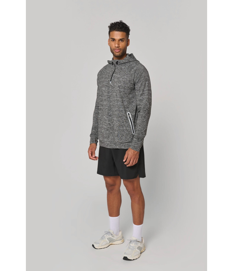 Sweat-shirt à capuche 1/4 zip sport unisexe
