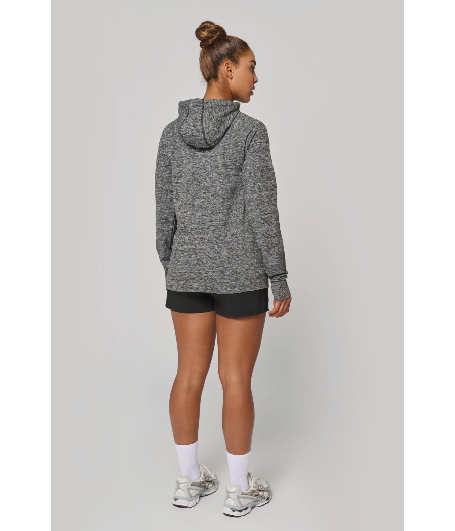 Sweat-shirt à capuche 1/4 zip sport unisexe