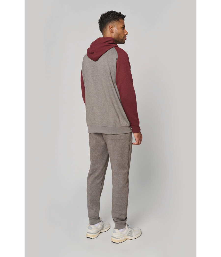 Sweat-shirt à capuche bicolore unisexe