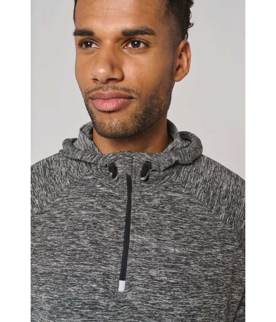 Sweat-shirt à capuche 1/4 zip sport unisexe