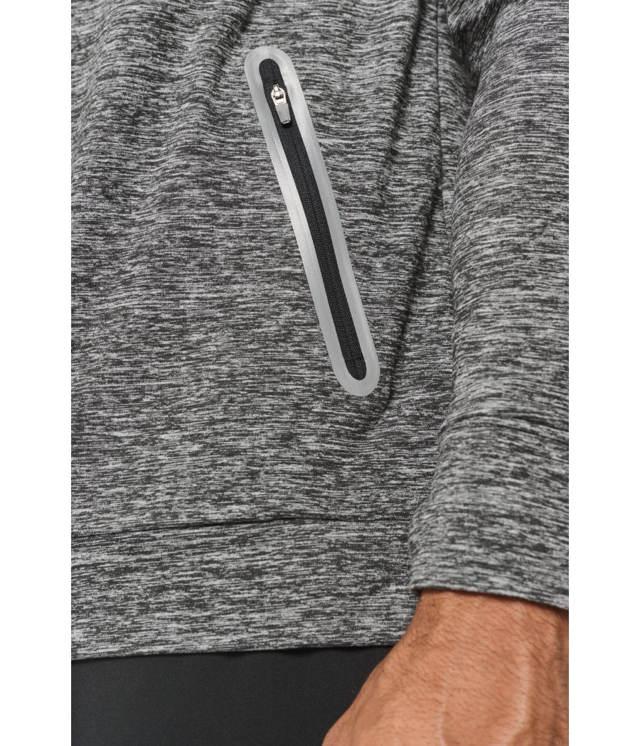 Sweat-shirt à capuche 1/4 zip sport unisexe